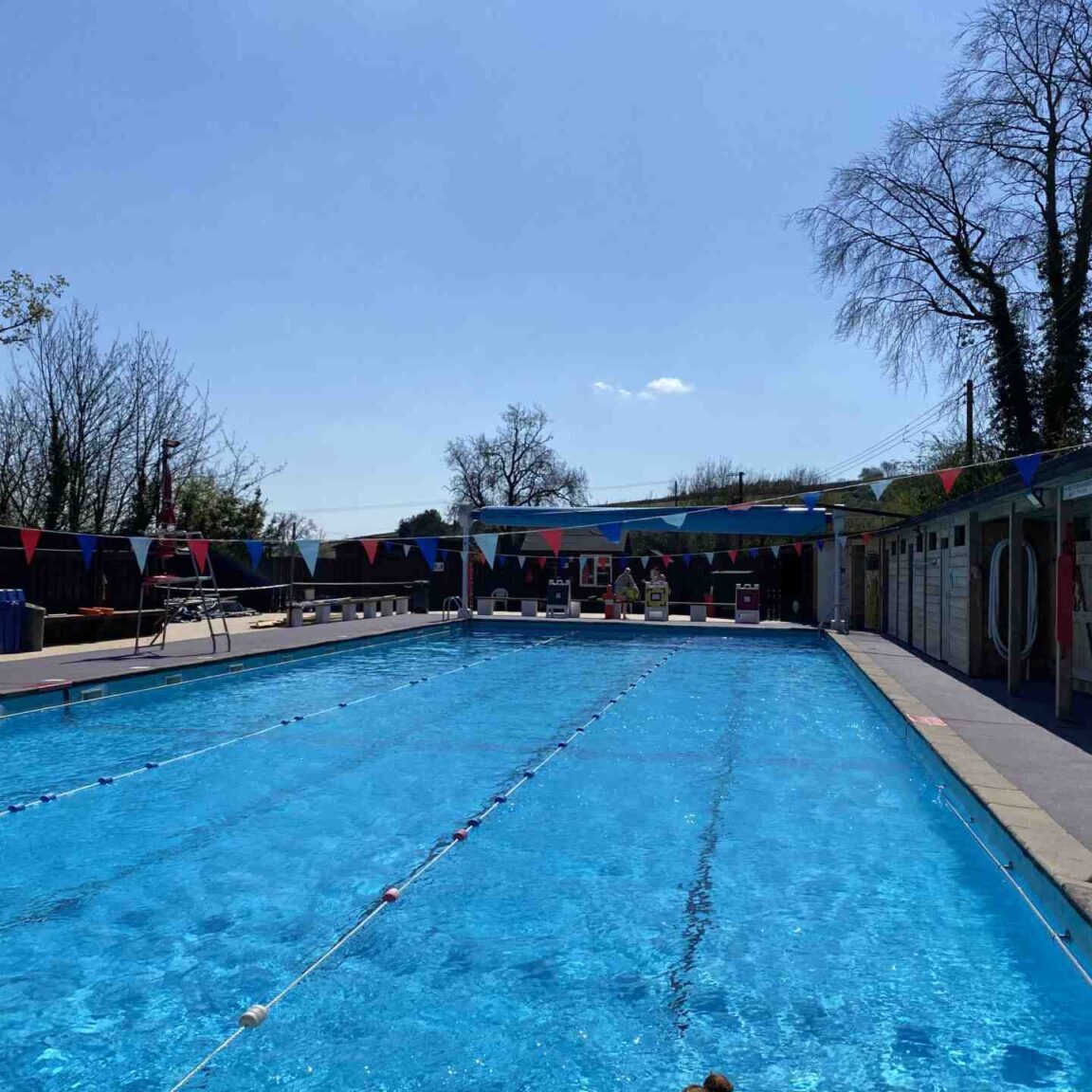 Swimming Pool next door to holiday home Sharpe Cottage, Wiveliscombe, Somerset